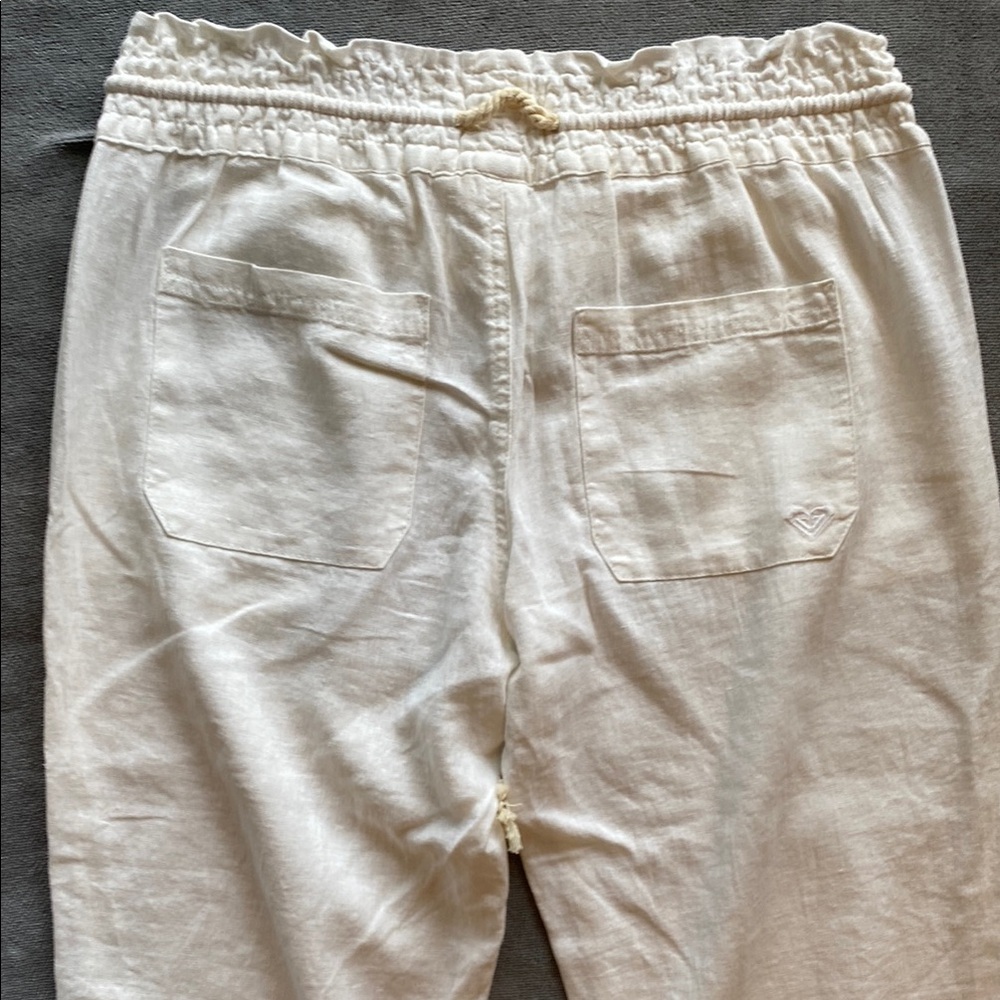 Roxy White Linen Drawstring Pants - Picture 7 of 11